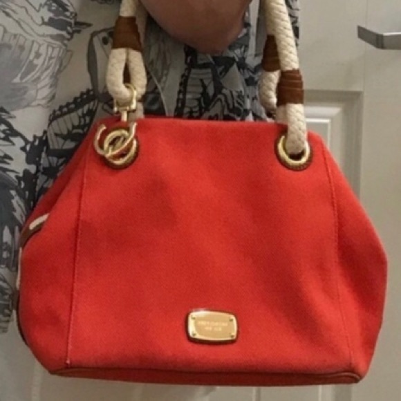 Michael Kors Handbags - Michael Kors Orange Marina Canvas Bag
